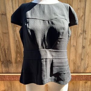 Black cap sleeve blouse. Size 12 AU = size 10 US.